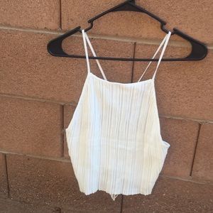 NWT white free people crop string tie back medium